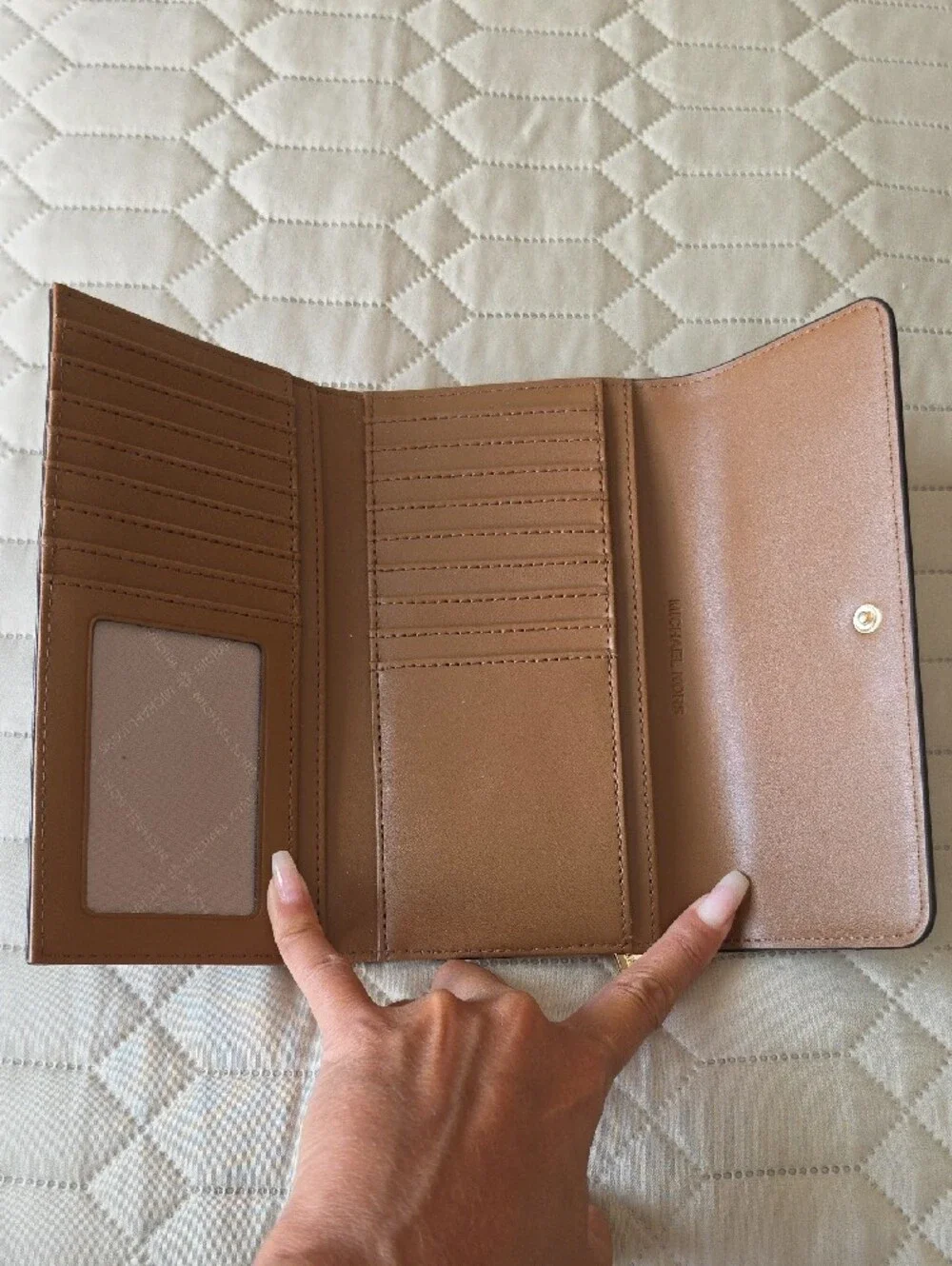 Michael Kors Brown Monogram Satchel with Matching Wallet